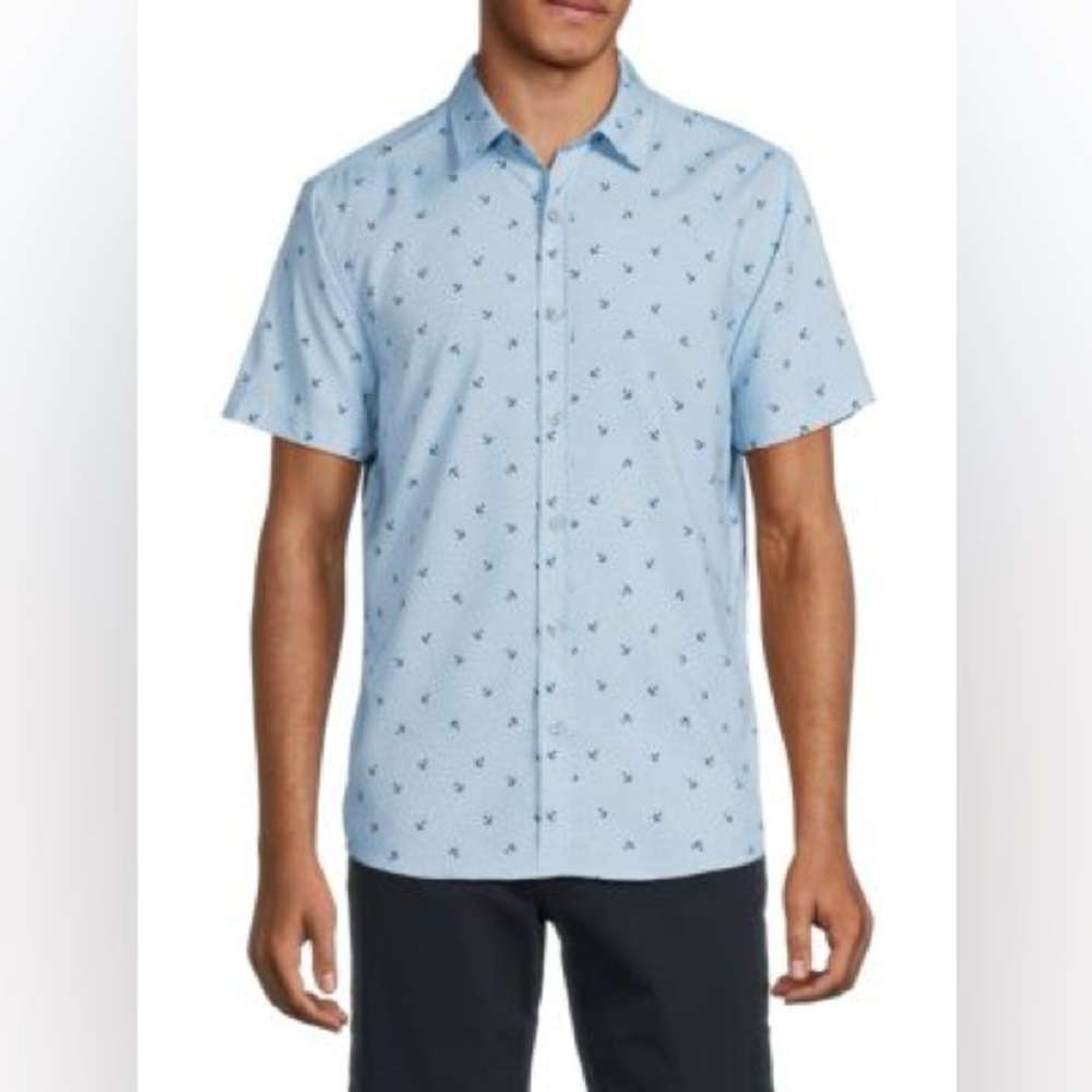 NWT Flag & Anthem Nautical Anchor Shirt S | Short Sleeve Beach Fishing Style